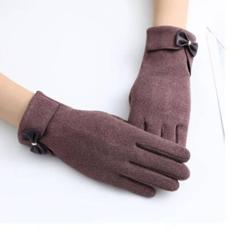 Warme Damen-Handschuhe, Kaninchen-Plüsch-Handschuhe aus deutschem Samt, langlebig, warm, winddicht, kältebeständig violett von Joom DACH