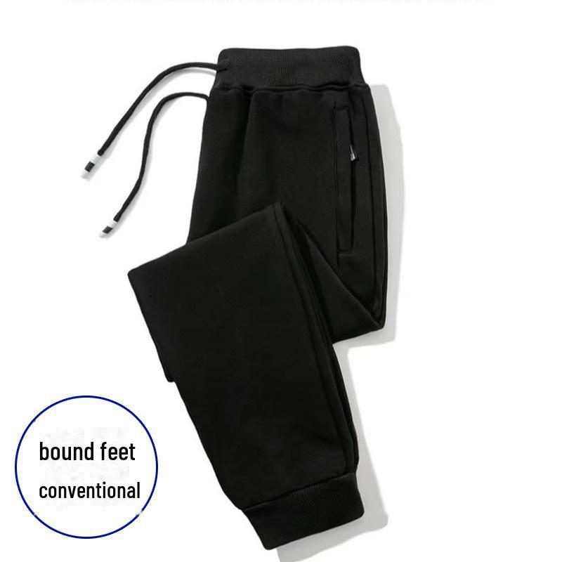 Warme Fleece-Jogginghose für Herren – Slim Fit, dick, lässig, gerades Bein für Herbst und Winter L [100-115 lbs] von Joom DACH