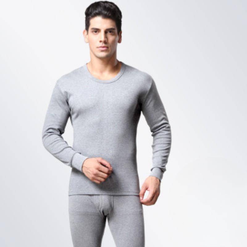 Warme Herren-Thermounterwäsche, lange Unterhosen für Herren, Thermo-Unterwäsche-Sets, dicke lange Unterhosen L graue von Joom DACH