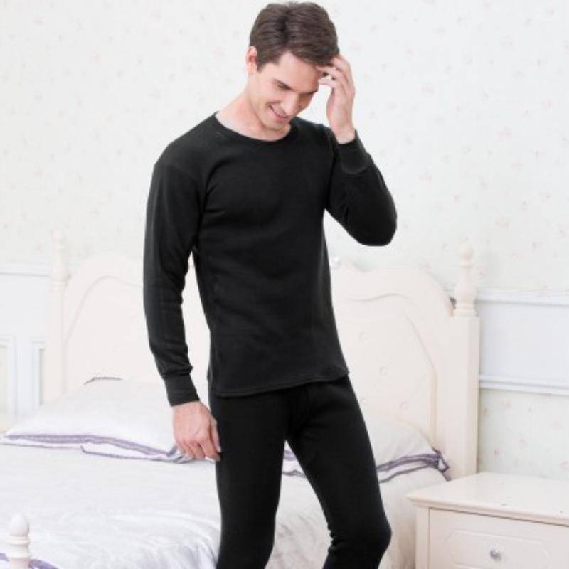 Warme Herren-Thermounterwäsche, lange Unterhosen für Herren, Thermo-Unterwäsche-Sets, dicke lange Unterhosen XXXXL schwarz von Joom DACH