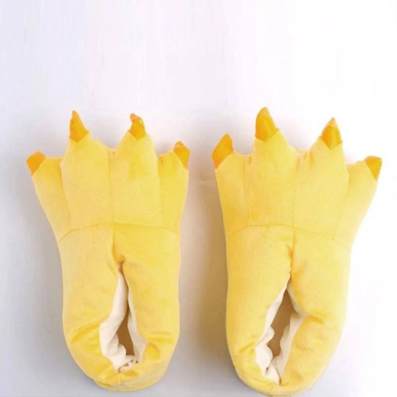 Warme Indoor-Hausschuhe mit lustigen Tieren und Pfoten, Dinosaurier-Tiger, Plüsch-Winterhausschuhe für Kinder/Erwachsene, Hausschuhe für Mädchen und Jungen; 44 von Joom DACH