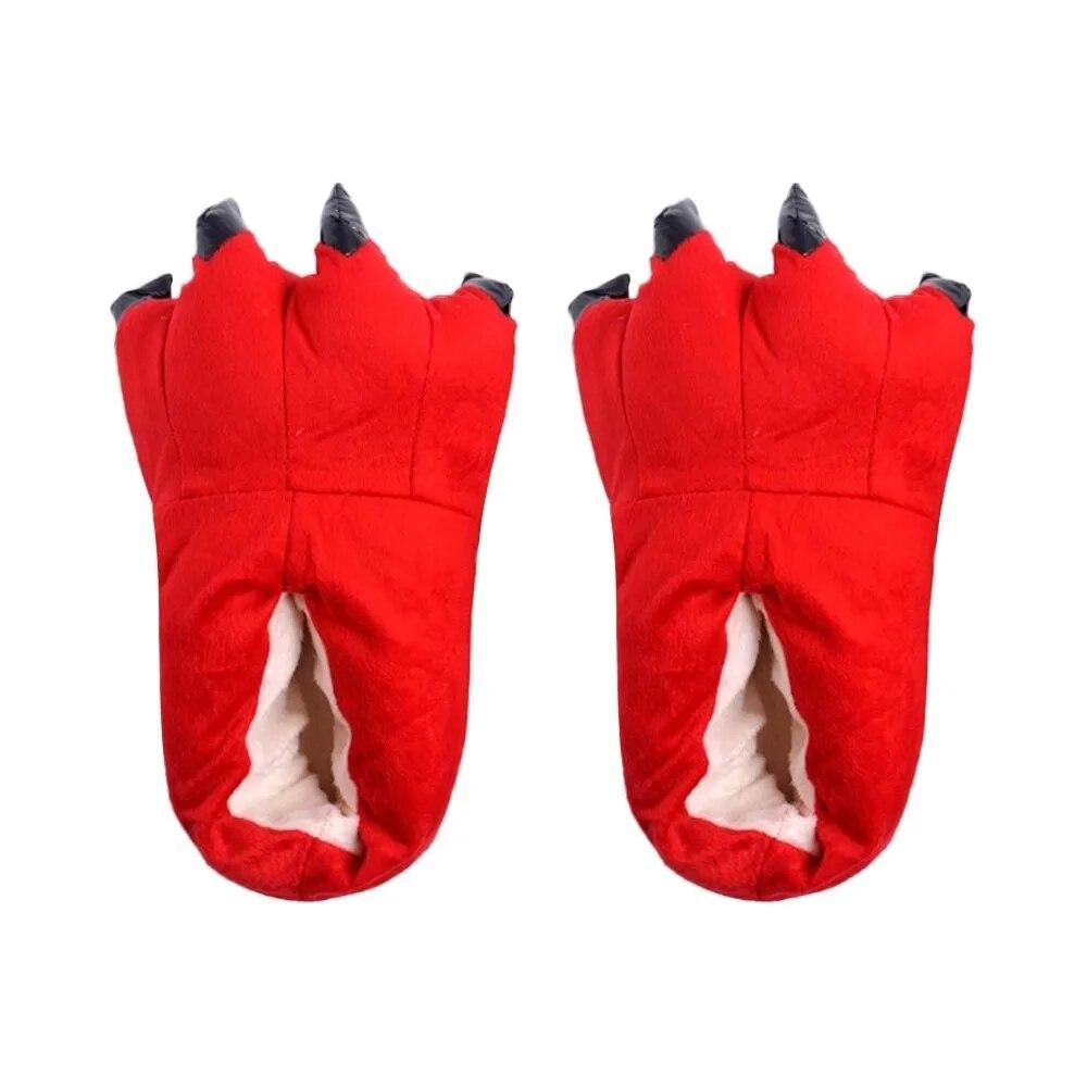 Warme Indoor-Hausschuhe mit lustigen Tieren und Pfoten, Dinosaurier-Tiger, Plüsch-Winterhausschuhe für Kinder/Erwachsene, Hausschuhe für Mädchen und Jungen; 44 von Joom DACH