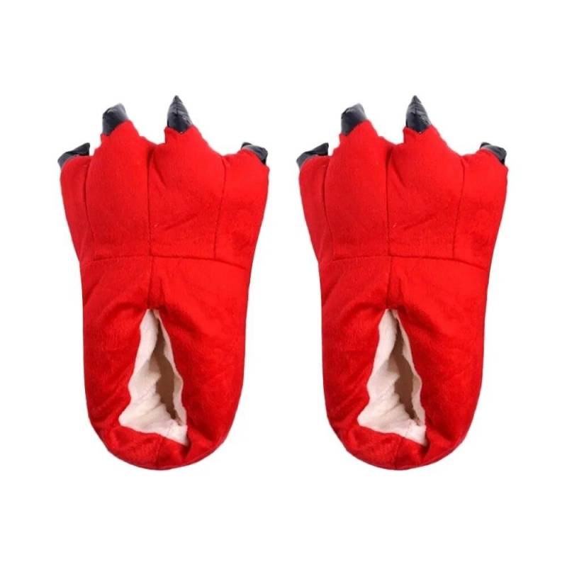 Warme Indoor-Hausschuhe mit lustigen Tieren und Pfoten, Dinosaurier-Tiger, Plüsch-Winterhausschuhe für Kinder/Erwachsene, Hausschuhe für Mädchen und Jungen; 44 von Joom DACH