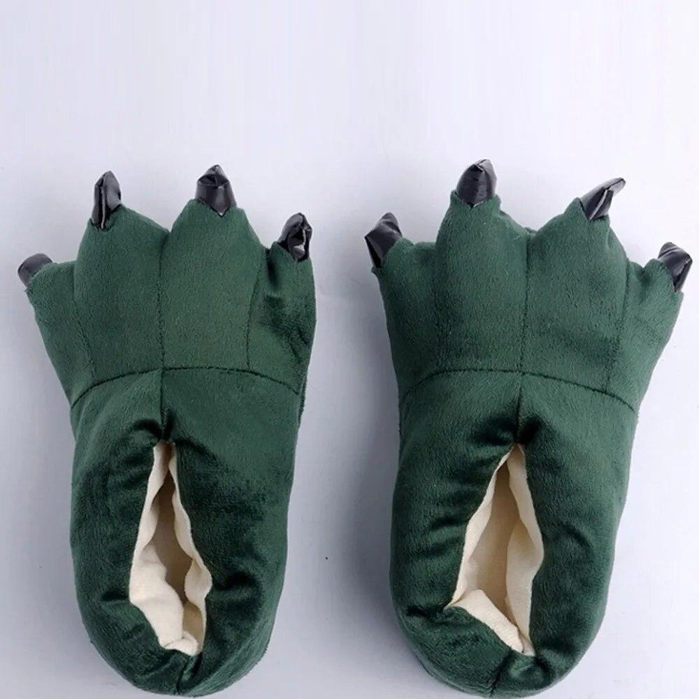 Warme Indoor-Hausschuhe mit lustigen Tieren und Pfoten, Dinosaurier-Tiger, Plüsch-Winterhausschuhe für Kinder/Erwachsene, Hausschuhe für Mädchen und Jungen; 44 von Joom DACH