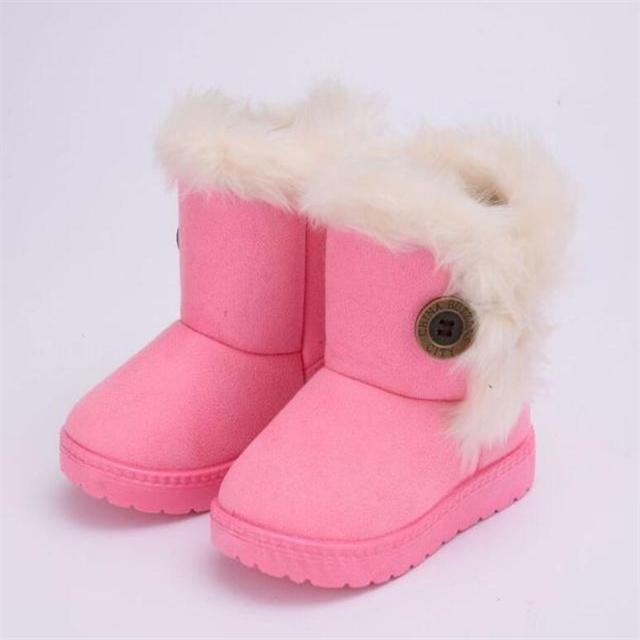 Warme Kinder Schneestiefel für Kinder Neue Kleinkind Winter Prinzessin Kinderschuhe Rutschfest Flach Runde Zehenpartie Mädchen Baby Schöne Stiefel 20 von Joom DACH