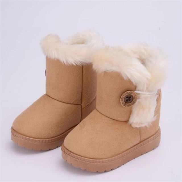 Warme Kinder Schneestiefel für Kinder Neue Kleinkind Winter Prinzessin Kinderschuhe Rutschfest Flach Runde Zehenpartie Mädchen Baby Schöne Stiefel 20 von Joom DACH