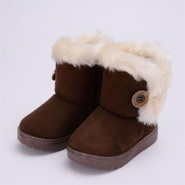 Warme Kinder Schneestiefel für Kinder Neue Kleinkind Winter Prinzessin Kinderschuhe Rutschfest Flach Runde Zehenpartie Mädchen Baby Schöne Stiefel 30 von Joom DACH