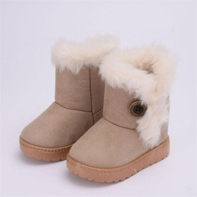 Warme Kinder Schneestiefel für Kinder Neue Kleinkind Winter Prinzessin Kinderschuhe Rutschfest Flach Runde Zehenpartie Mädchen Baby Schöne Stiefel 34 von Joom DACH