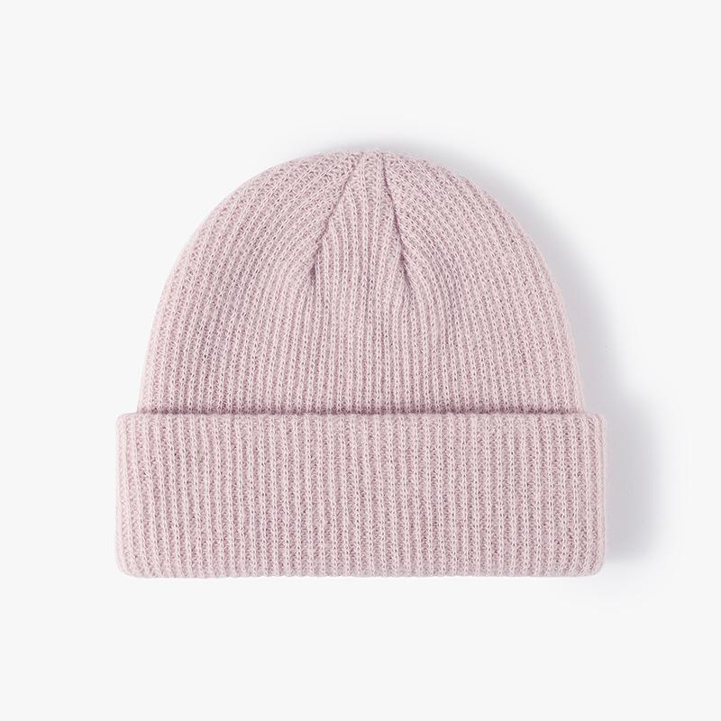 Warme Mütze für Herbst und Winter für Herren und Damen, All-Match-Mütze aus solider Beanie-Strickwolle mit Melonenmotiv rosa von Joom DACH