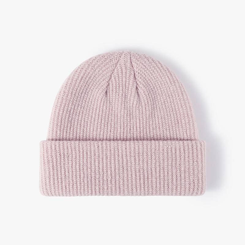 Warme Mütze für Herbst und Winter für Herren und Damen, All-Match-Mütze aus solider Beanie-Strickwolle mit Melonenmotiv rosa von Joom DACH