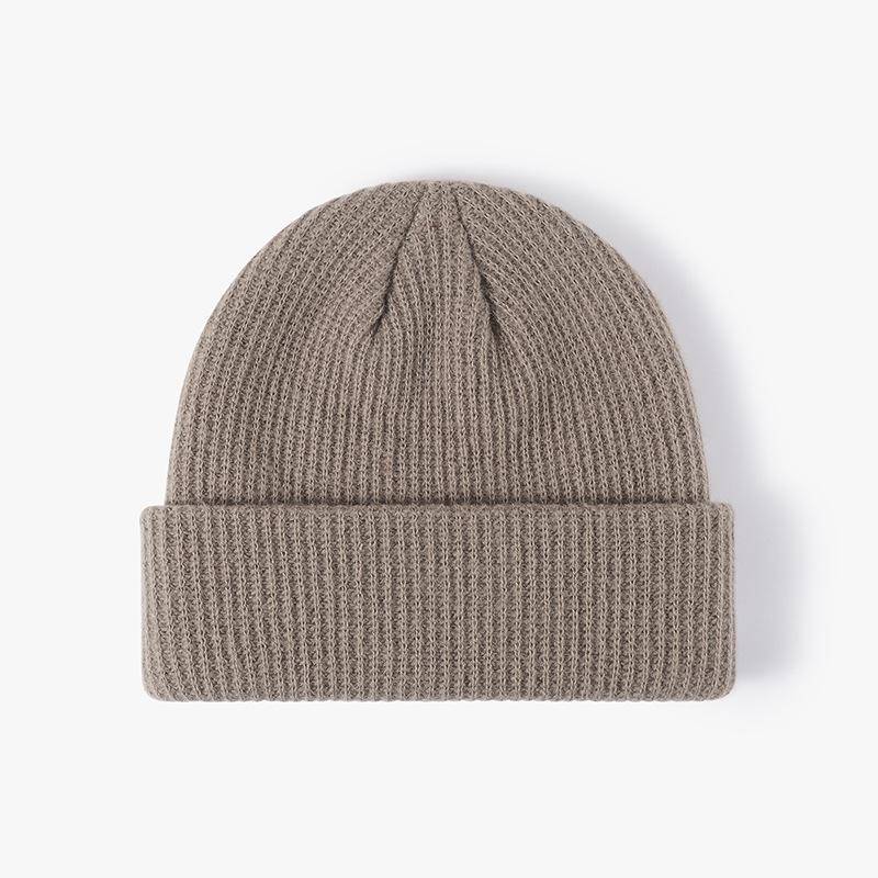 Warme Mütze für Herbst und Winter für Herren und Damen, All-Match-Mütze aus solider Beanie-Strickwolle mit Melonenmotiv braun von Joom DACH