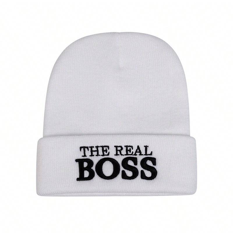 Warme Strickmützen für den Außenbereich für Herren und Damen, modische Beanie-Mütze mit Buchstabenstickerei, Skimütze, Hip-Hop-Caps weiß von Joom DACH