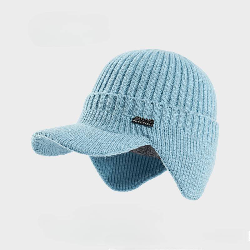 Warme Unisex-Wintermützen, stilvolle, weiche Beanie-Mütze mit Pelzfutter und dicken Winter-Strickmützen für Männer und Frauen 1 pc himmelblaue von Joom DACH