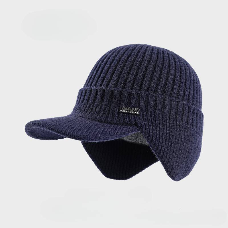Warme Unisex-Wintermützen, stilvolle, weiche Beanie-Mütze mit Pelzfutter und dicken Winter-Strickmützen für Männer und Frauen 1 pc navy blau von Joom DACH