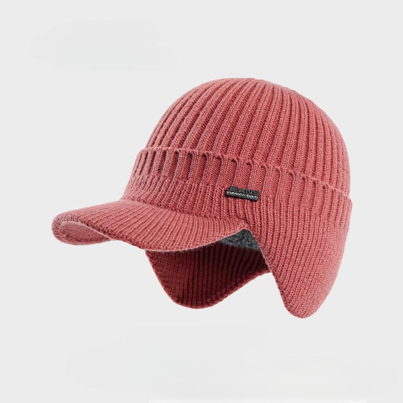 Warme Unisex-Wintermützen, stilvolle, weiche Beanie-Mütze mit Pelzfutter und dicken Winter-Strickmützen für Männer und Frauen 1 pc rot von Joom DACH