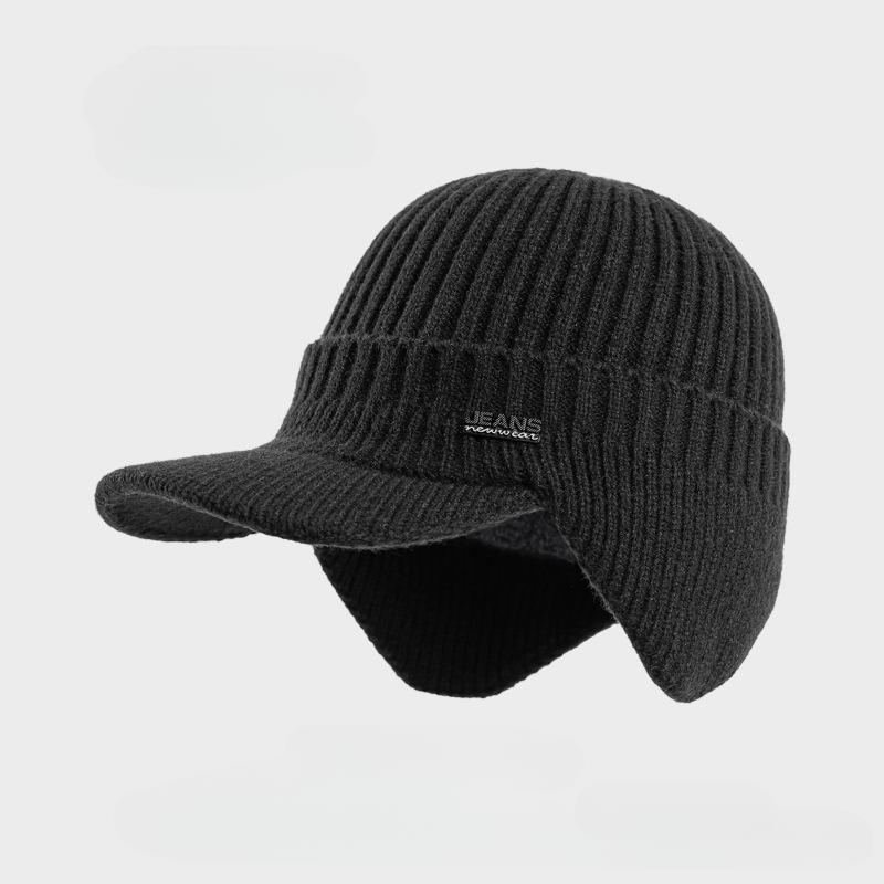Warme Unisex-Wintermützen, stilvolle, weiche Beanie-Mütze mit Pelzfutter und dicken Winter-Strickmützen für Männer und Frauen 1 pc schwarz von Joom DACH