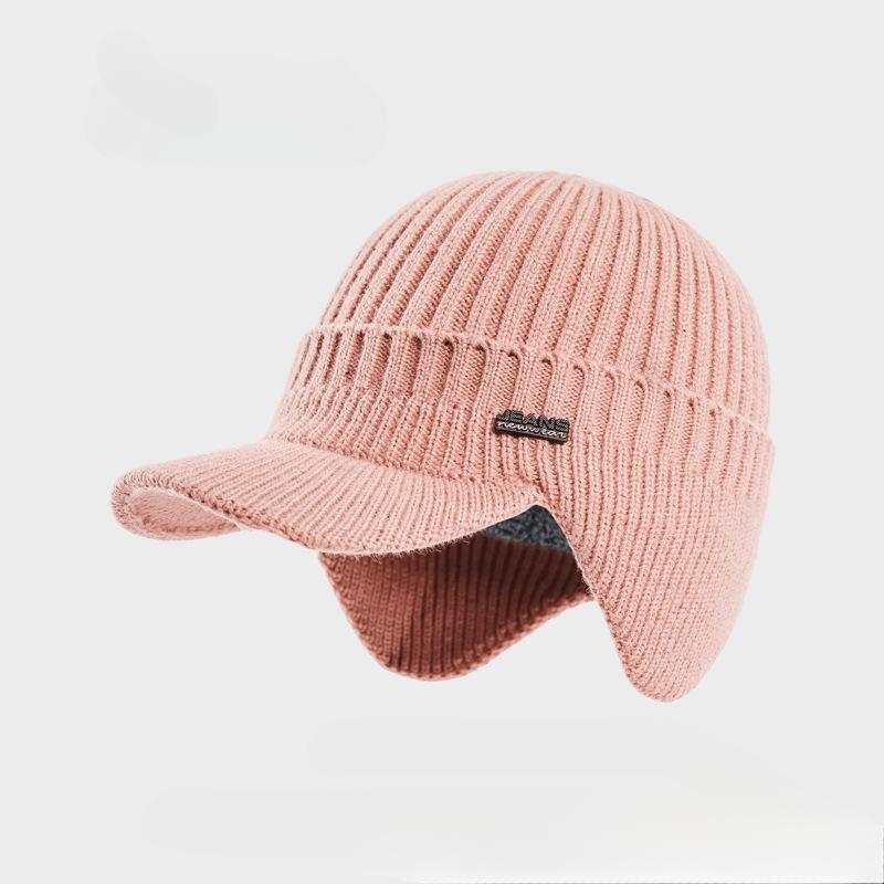 Warme Unisex-Wintermützen, stilvolle, weiche Beanie-Mütze mit Pelzfutter und dicken Winter-Strickmützen für Männer und Frauen 1 pc rosa von Joom DACH
