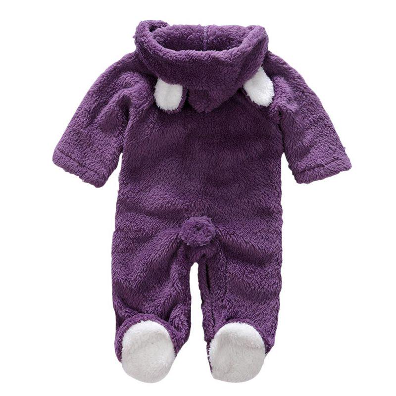 Warmer Strampler aus Korallenfleece für Babys, für Jungen und Mädchen 3-6m violett von Joom DACH
