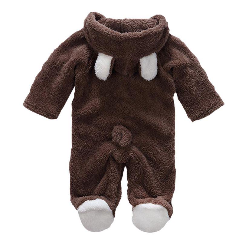 Warmer Strampler aus Korallenfleece für Babys, für Jungen und Mädchen 9-12m kaffeebraun von Joom DACH