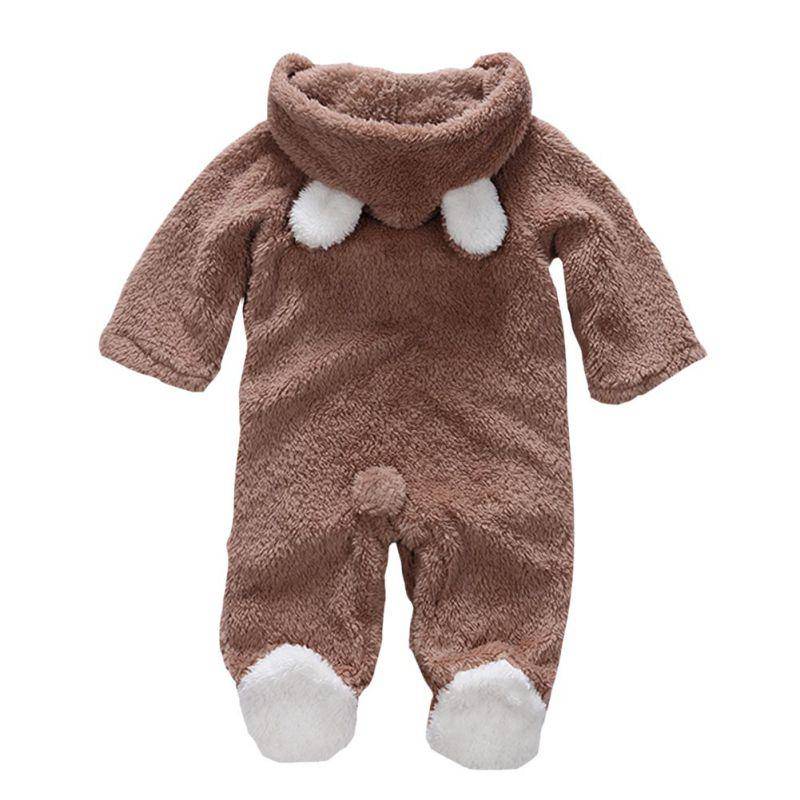 Warmer Strampler aus Korallenfleece für Babys, für Jungen und Mädchen 9-12m khaki von Joom DACH