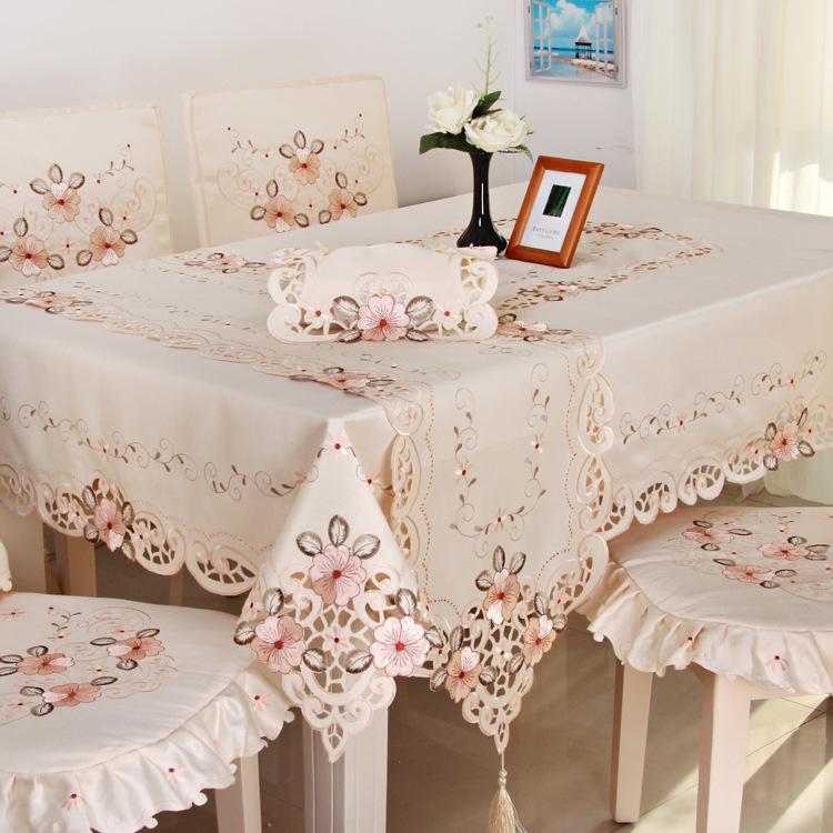 Waschbare Stoff-Tischdecke im Landhausstil mit Stickerei & Runde Klimaanlagenabdeckung 30*45 Rectangular von Joom DACH