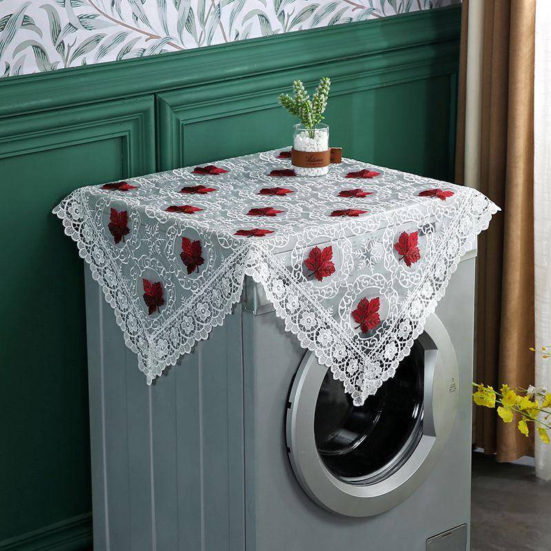 Waschmaschine Spitze Mikrowellenofen Kühlschrank Abdeckung Handtuch Universal Teetisch Abdecktuch Sonnenschutz Nachttisch Staubschutz Tischdecke Staubdicht 88 * 88cm von Joom DACH