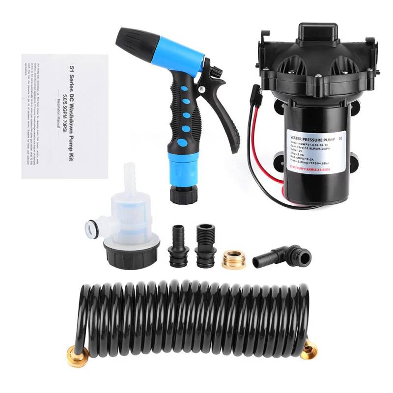 Washdown Deck Reinigungspumpe Kit 12V Süßwasser Meerwasserdurchfluss 5,0 GPM für Rv Boot Marine von Joom DACH