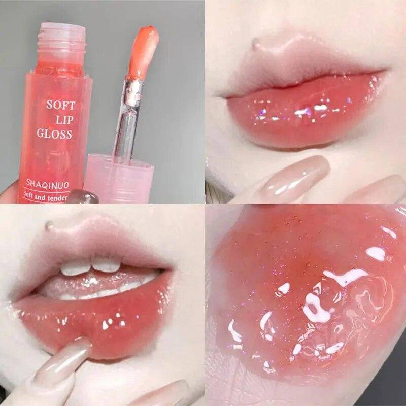 Wasser Licht Spiegel Glas Lip Öl Feuchtigkeitsspendende Lip Glasur Verblassen Lip Linie Wasserdicht Dauerhafte Flüssigkeit Lip Balm Frau Lip Basis kosmetik von Joom DACH