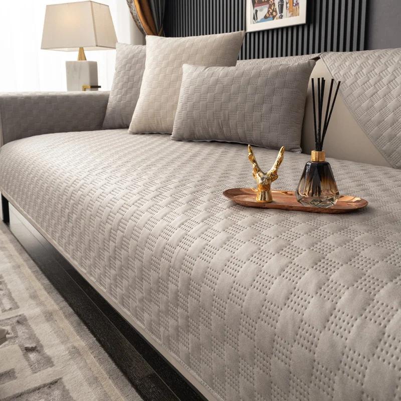 Wasserabweisender Sofabezug Technisches Gewebe Universal Sofa Handtuch Rutschfeste Kombinations-Couchkissenhusse für Wohnzimmer 110x240cm 1pc von Joom DACH