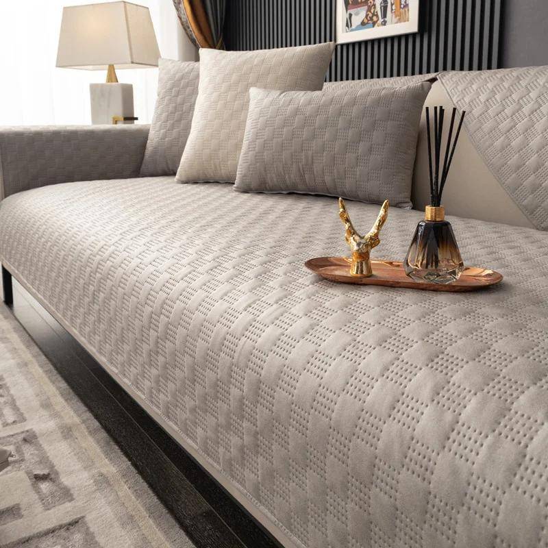 Wasserabweisender Sofabezug Technisches Gewebe Universal Sofa Handtuch Rutschfeste Kombinations-Couchkissenhusse für Wohnzimmer 110x240cm 1pc von Joom DACH