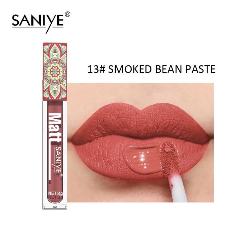 Wasserdicht Matte Nude Lip Gloss Braun Nude Pigment Dunkelrot Langlebig Samt Flüssigen Lippenstift Frauen Make-Up Lip Glasur 1PCS 13 von Joom DACH