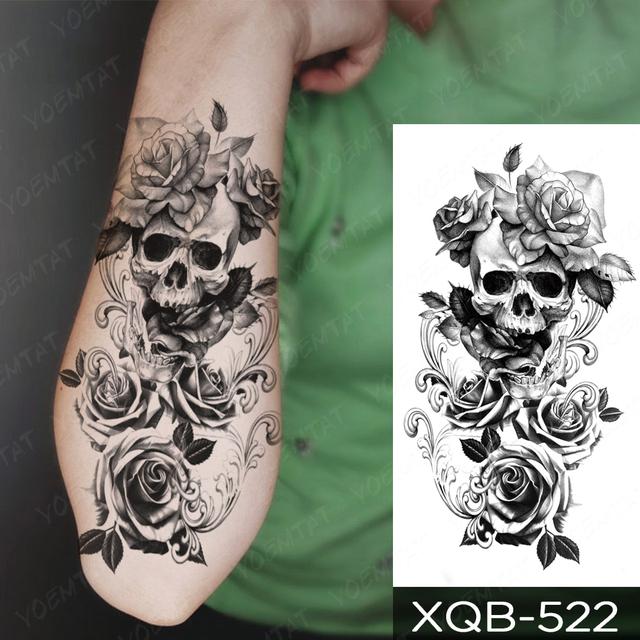 Wasserdicht Temporäre Tätowierung Aufkleber Schwarz Schlange Drachen Totem Flash Tatto Tiger Blumen Rosen Körper Kunst Arm Gefälschte Tatoo Männer Frauen von Joom DACH