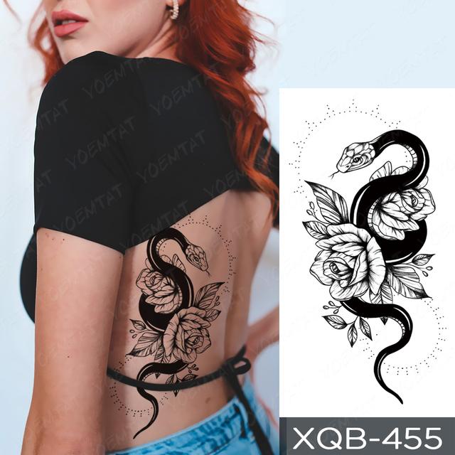 Wasserdicht Temporäre Tätowierung Aufkleber Schwarz Schlange Drachen Totem Flash Tatto Tiger Blumen Rosen Körper Kunst Arm Gefälschte Tatoo Männer Frauen von Joom DACH