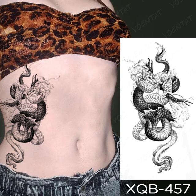 Wasserdicht Temporäre Tätowierung Aufkleber Schwarz Schlange Drachen Totem Flash Tatto Tiger Blumen Rosen Körper Kunst Arm Gefälschte Tatoo Männer Frauen von Joom DACH