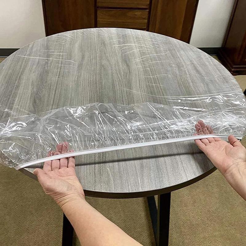 Wasserdicht mit elastischem Rand Tischdecke Stoff Vinyl transparent Tischdecke 65-85cm von Joom DACH