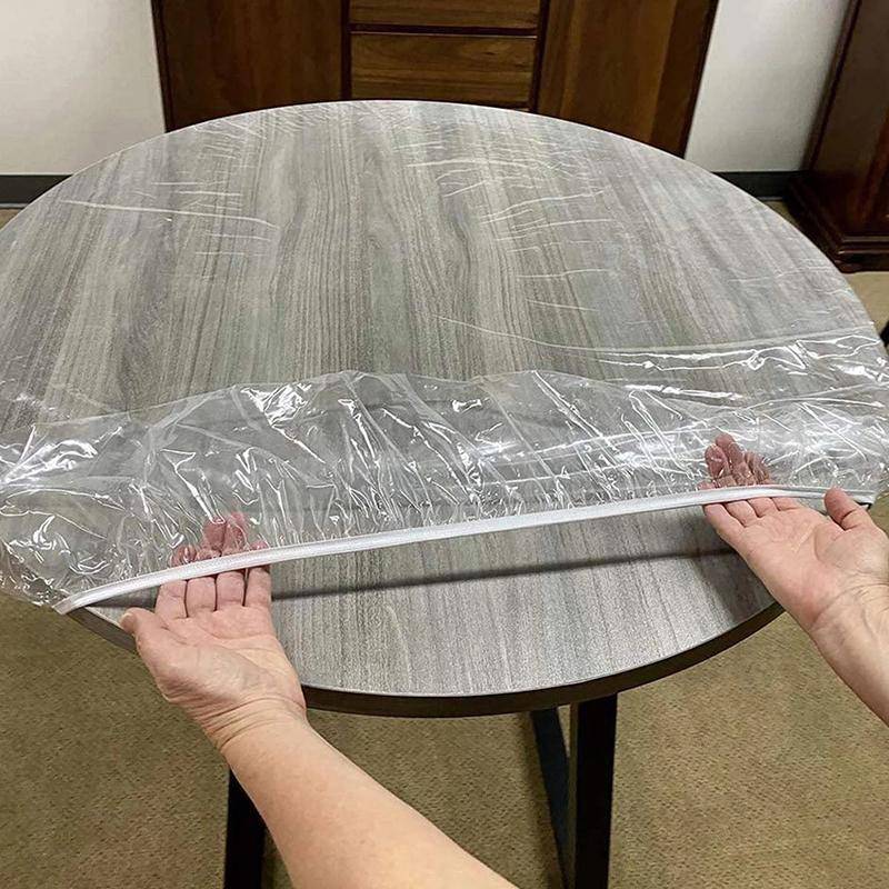 Wasserdicht mit elastischem Rand Tischdecke Stoff Vinyl transparent Tischdecke 65-85cm von Joom DACH