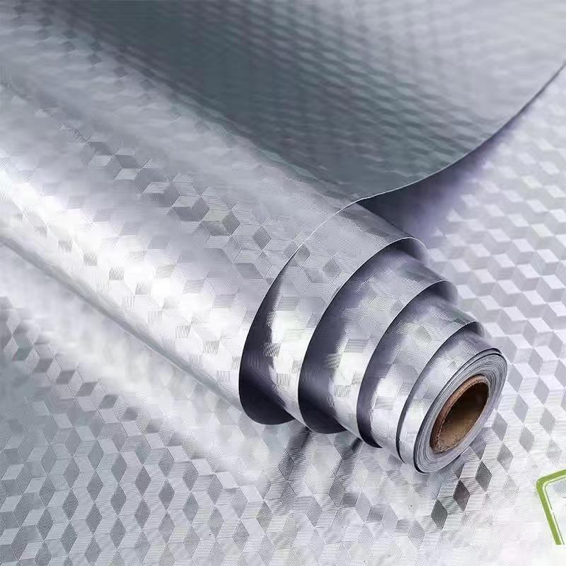 Wasserdichte, öl-, feuer-, hitze- und feuchtigkeitsbeständige, selbstklebende Aufkleber aus Alufolie für Küchenschränke und Herde, verdickt und schimmelresistent. 80cm Width x 1m Length von Joom DACH