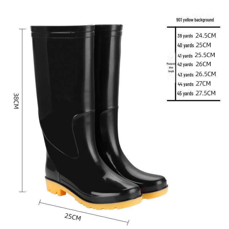 Wasserdichte, rutschfeste Gummistiefel für Herren mit hohem Schaft und Samtfutter 40 von Joom DACH