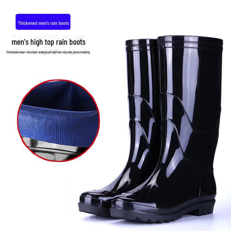 Wasserdichte, rutschfeste Gummistiefel für Herren mit hohem Schaft und Samtfutter 45 von Joom DACH