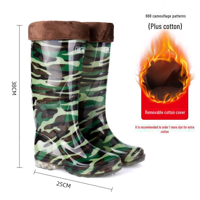 Wasserdichte, rutschfeste Gummistiefel für Herren mit hohem Schaft und Samtfutter 45 von Joom DACH