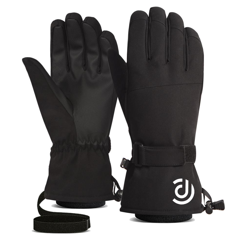 Wasserdichte, winddichte Fahrradhandschuhe, Winter-warme Touchscreen-Fahrradhandschuhe, Thermo-Outdoor-Sport L schwarz von Joom DACH