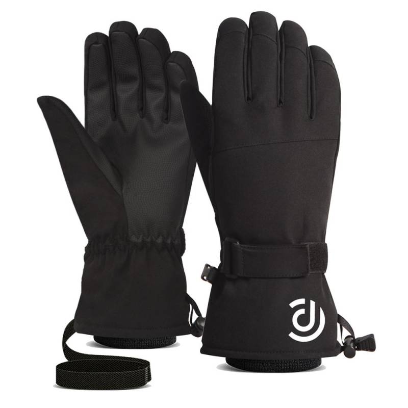 Wasserdichte, winddichte Fahrradhandschuhe, Winter-warme Touchscreen-Fahrradhandschuhe, Thermo-Outdoor-Sport L schwarz von Joom DACH