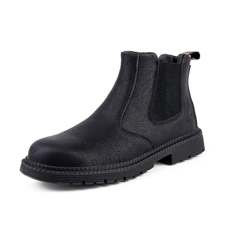 Wasserdichte Arbeits- und Sicherheitsstiefel Herren Lederstiefel Rutschfeste Wanderschuhe Unzerstörbare männliche Arbeitsschuhe Anti-Smash-Schuhe mit Stahlkappe 46 braun von Joom DACH