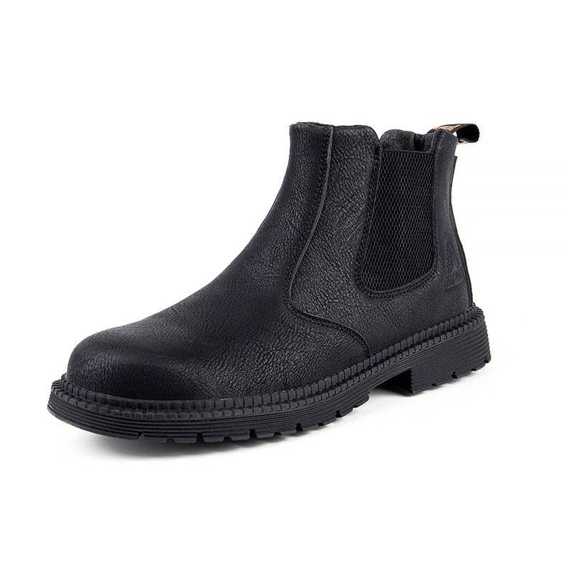 Wasserdichte Arbeits- und Sicherheitsstiefel Herren Lederstiefel Rutschfeste Wanderschuhe Unzerstörbare männliche Arbeitsschuhe Anti-Smash-Schuhe mit Stahlkappe 46 braun von Joom DACH