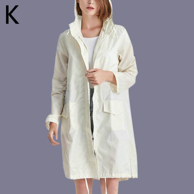 Wasserdichte Damen-Jacke mit Kapuze, für den Außenbereich, Regenmäntel, lässige Mode L von Joom DACH