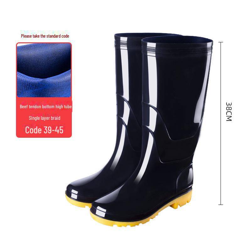 Wasserdichte High-Top-Gummistiefel aus PVC für Herren – rutschfest, verdickt, ideal für Bauarbeiten und Angeln 40 von Joom DACH