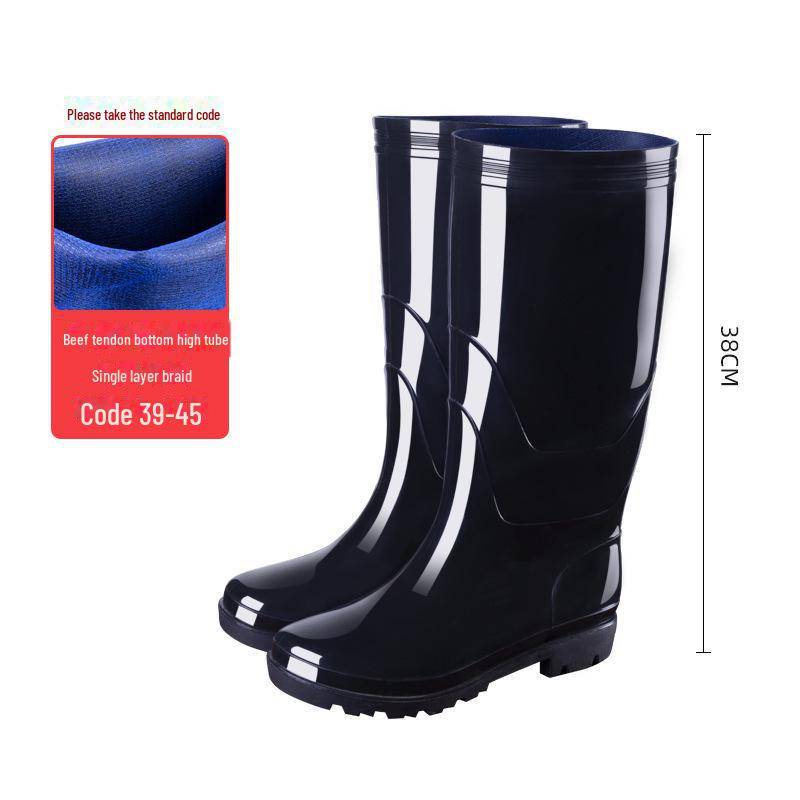 Wasserdichte High-Top-Gummistiefel aus PVC für Herren – rutschfest, verdickt, ideal für Bauarbeiten und Angeln 44 von Joom DACH