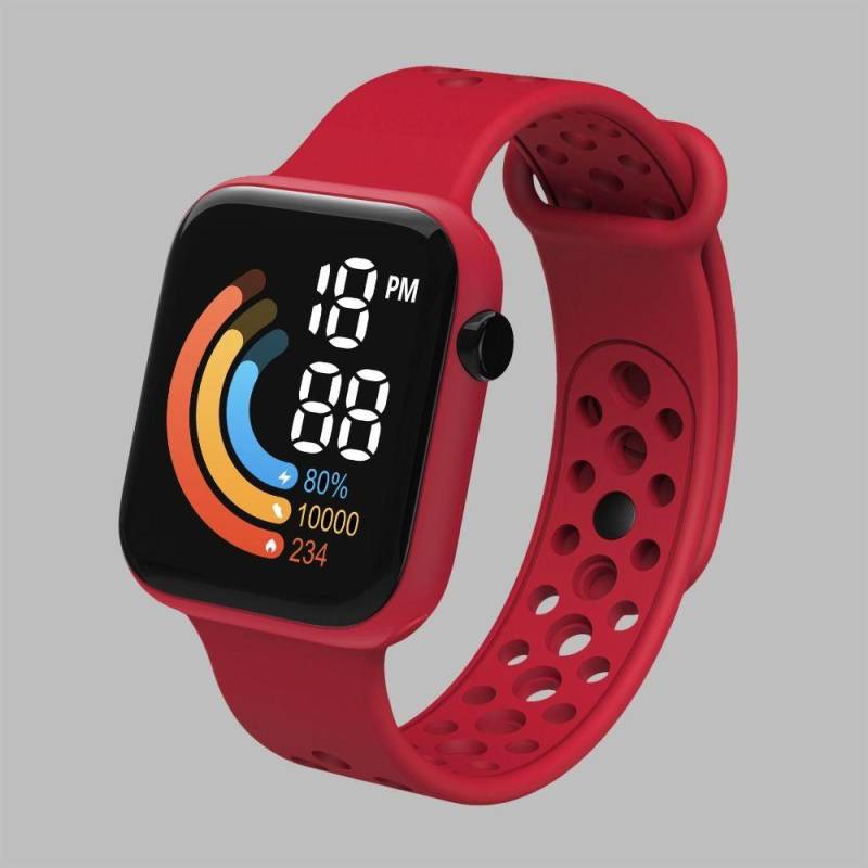 Wasserdichte Kinder-Sportuhr LED Kinder-Armbanduhr 2024 Digitaluhren rot von Joom DACH