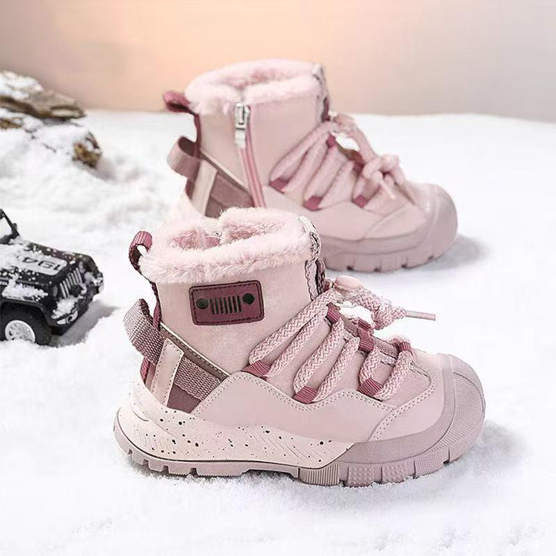 Wasserdichte Kinder-Winterstiefel mit rutschfester Sohle für Jungen und Mädchen - Neuer Stil 2025, mit Fleece gefüttert und verdickt 31 von Joom DACH