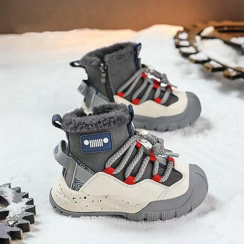 Wasserdichte Kinder-Winterstiefel mit rutschfester Sohle für Jungen und Mädchen - Neuer Stil 2025, mit Fleece gefüttert und verdickt 34 von Joom DACH